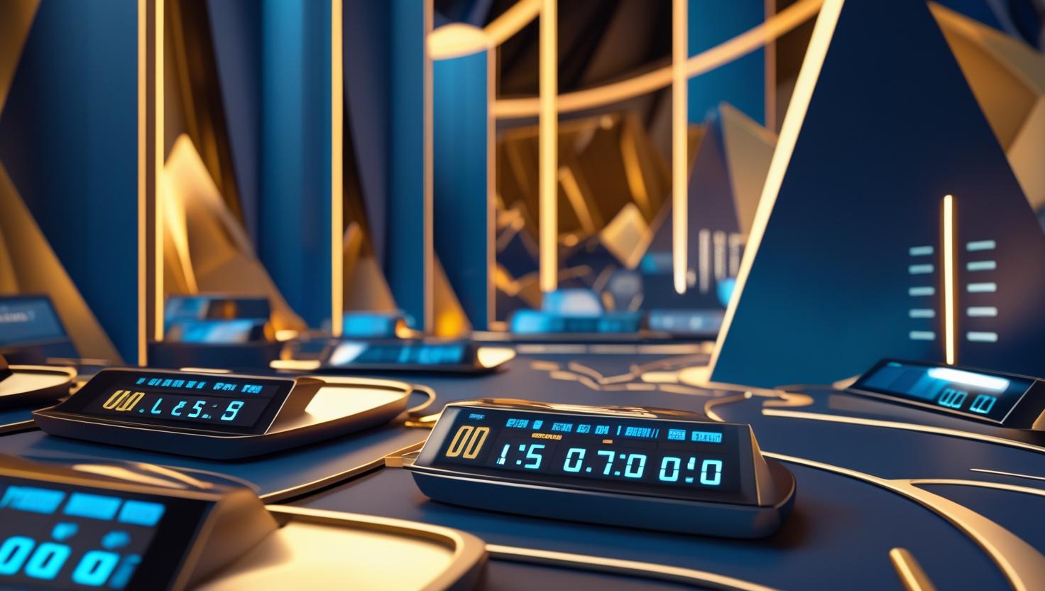 Digital countdown timer displayed on a large screen at a conference stage