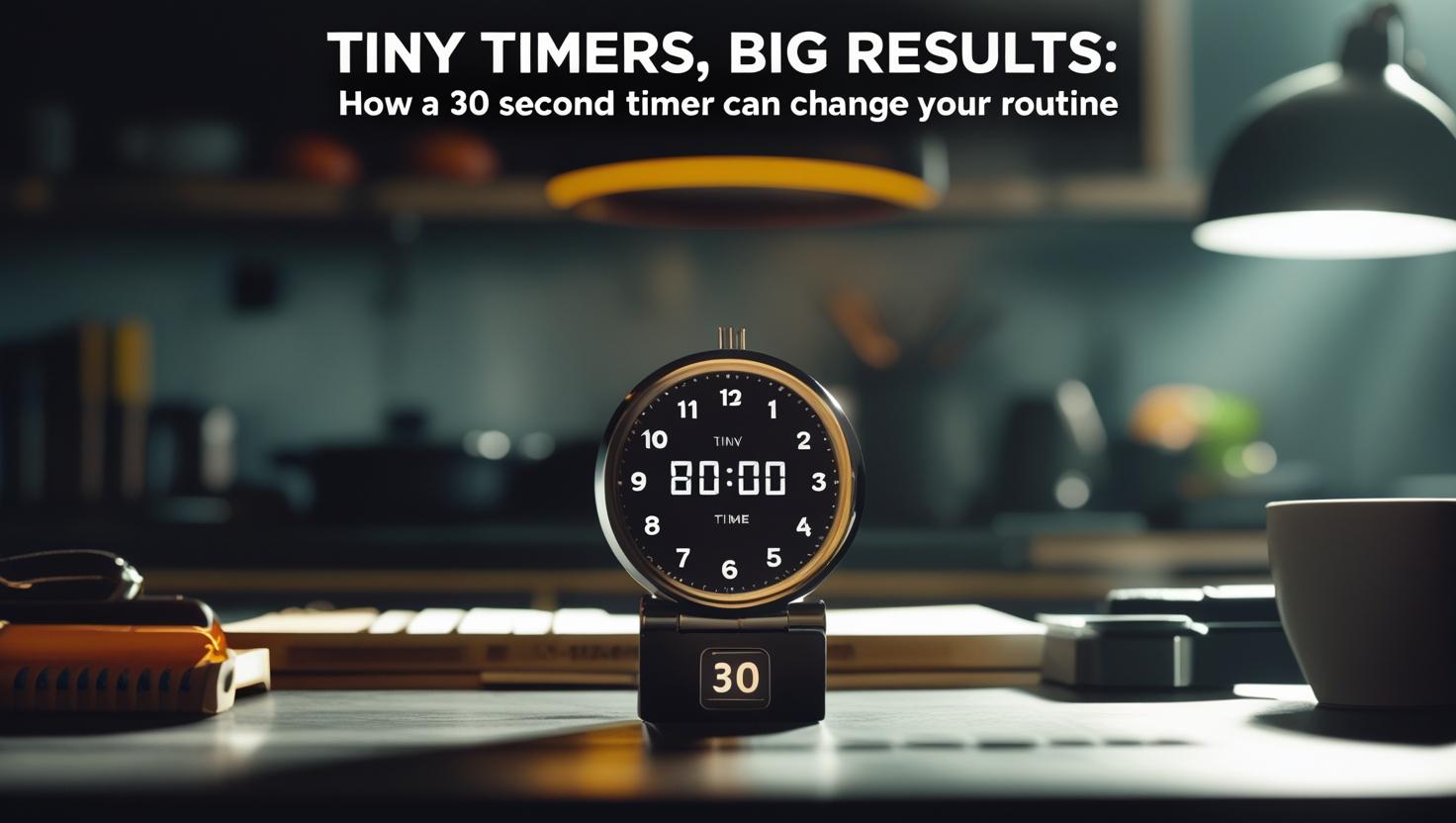 Tiny timer set for 30 seconds to boost productivity and daily routine focus