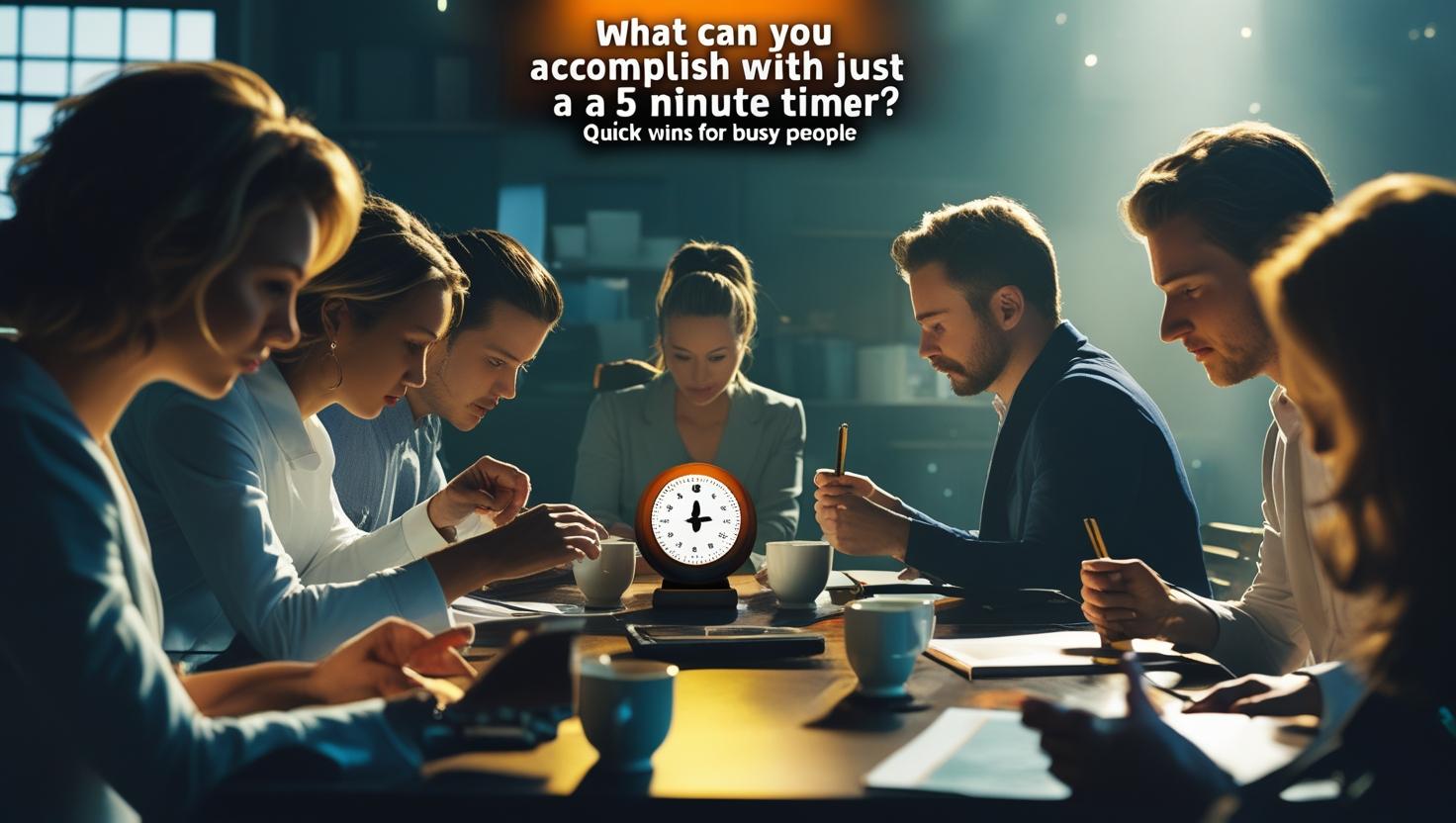 Person using a 5 minute timer to complete quick tasks efficiently