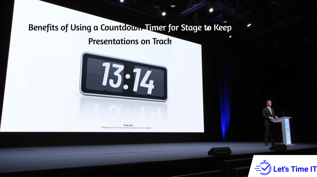 Speaker using a countdown timer for stage during a live conference to stay on track
