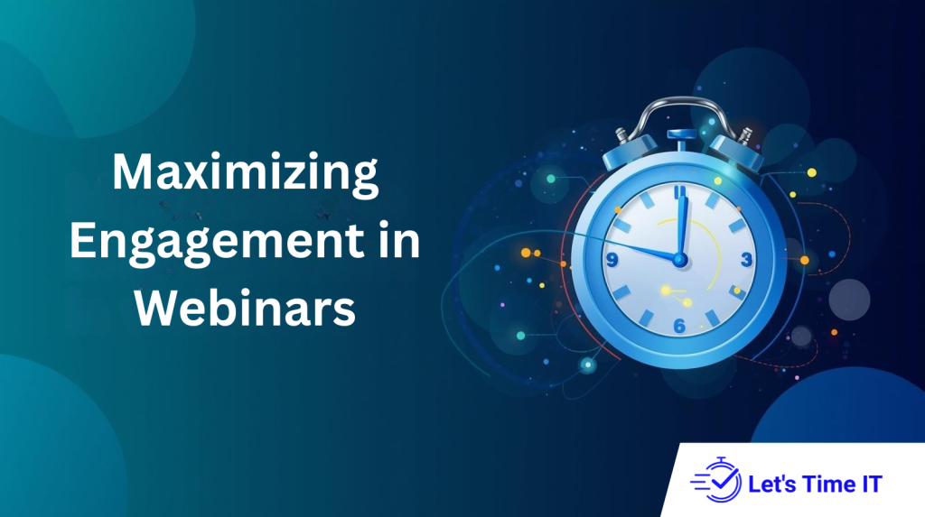 Presenter using a countdown timer to manage time during a live webinar