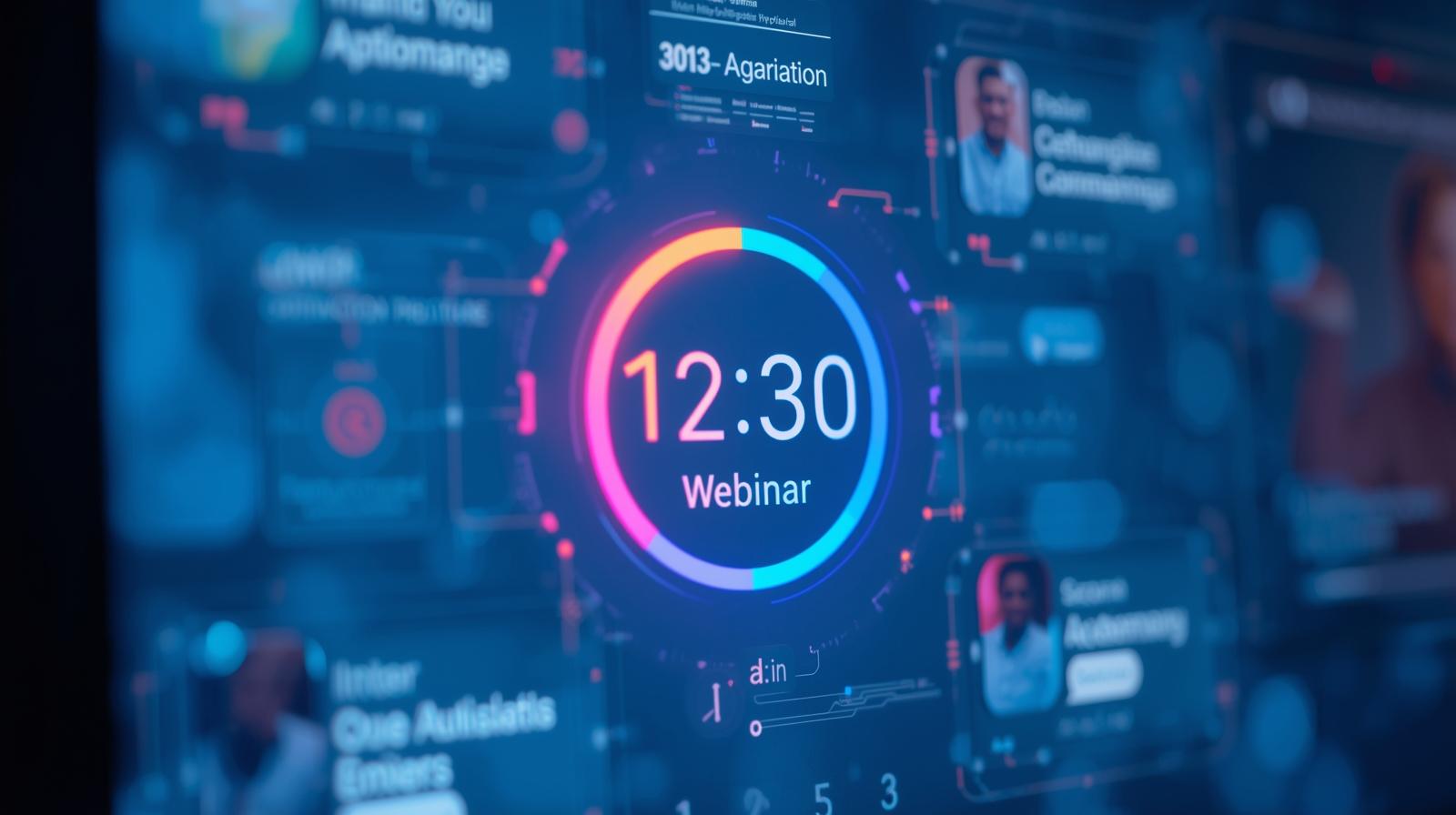 Presenter using a smart countdown timer to manage time during a live webinar
