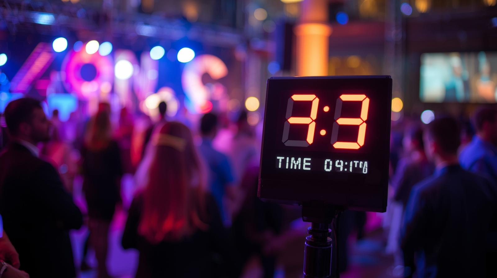 Countdown timer improving event flow during a live conference session