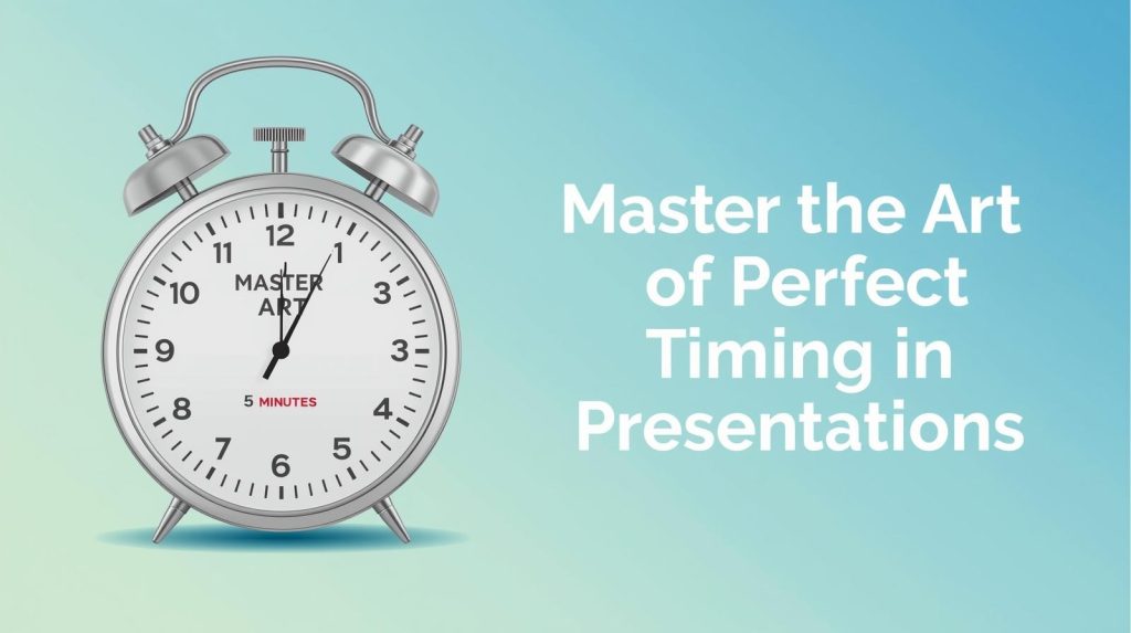 Event presenter using a fullscreen countdown timer to manage a 5-minute session during a live conference.