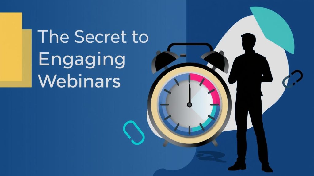 Speaker using a timer during a live webinar to manage session time effectively.