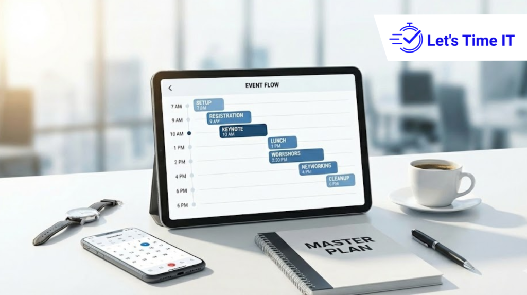 Event time management tools used by organizers for efficient scheduling