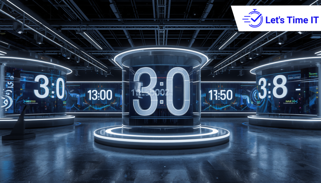 Countdown timer used in corporate events to manage speaker sessions and improve event timing and audience engagement